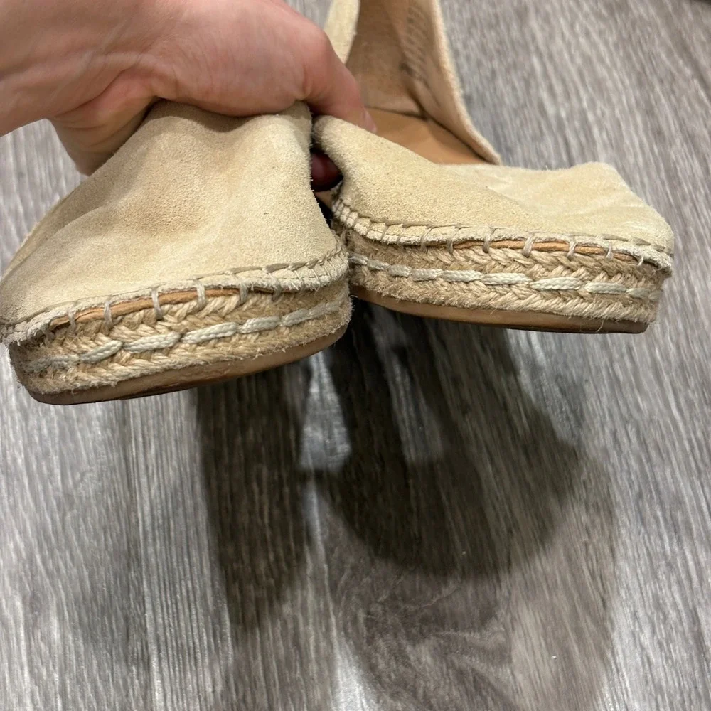Gentle Souls Seville Leather Espadrille Warm Sand Suede Flats Sz 9 Boho Coastal